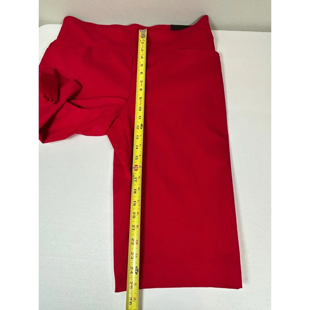 NEW Briggs Shorts Women 14P Red Amore Comfort Waistband Hidden Elastic Bermuda